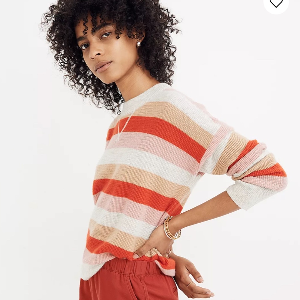 Madewell 100% Cashmere Sweatshirt in Norman Stripe